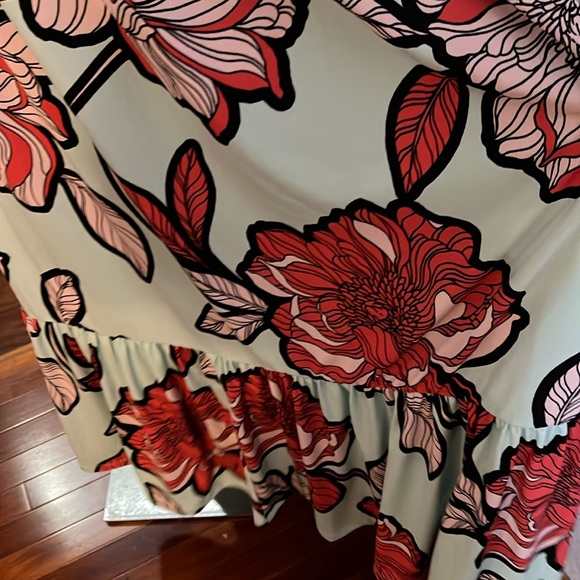 Iman Global Chic Maxi Dress Green Tropical Print Sleeveless NWOT Sz 4X - Picture 6 of 14